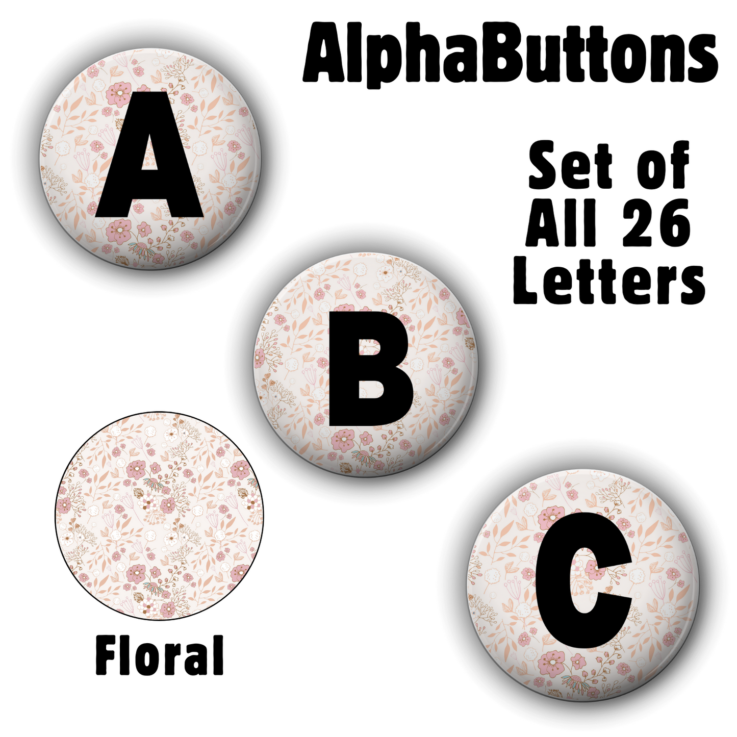 AlphaButtons - Full Set (26 Letters)