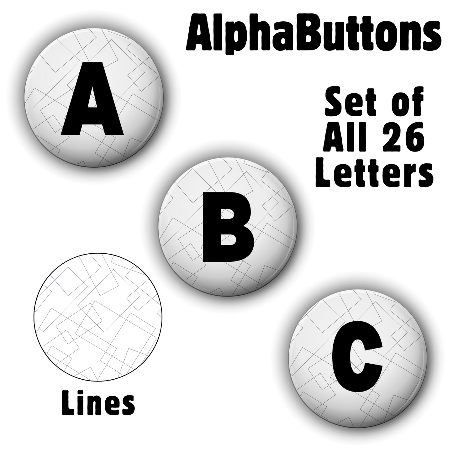 AlphaButtons - Full Set (26 Letters)