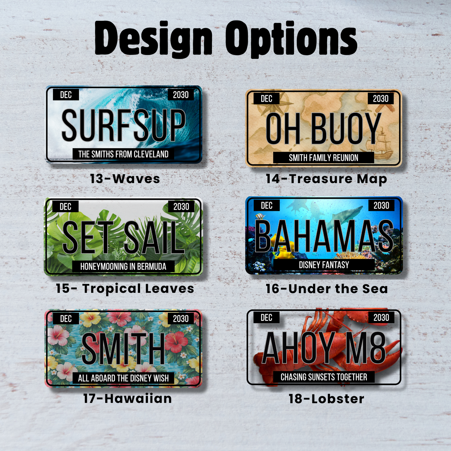 License Plate - Personalized Cruise Door Magnet with Custom Text for Royal Caribbean, Carnival, Disney and more (Copy)