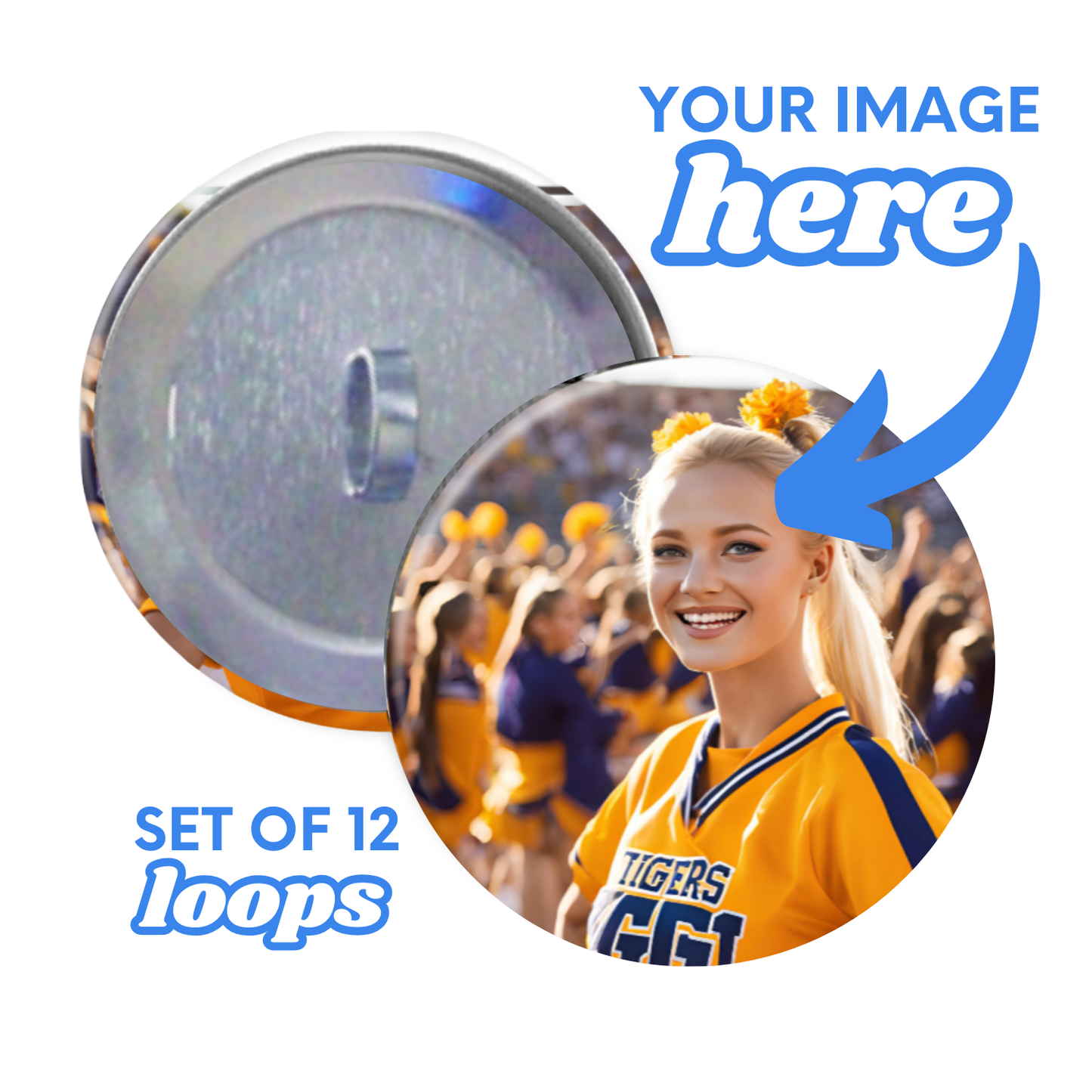 1.75" Round Custom Photo Loops (Set of 12)