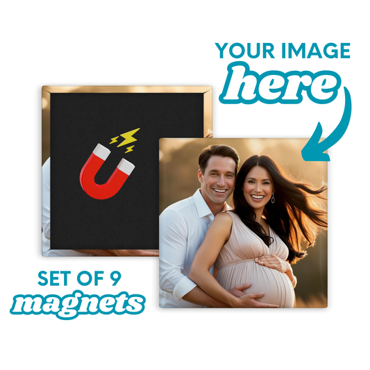 2"x2" Square Custom Photo Magnets (Set of 9)