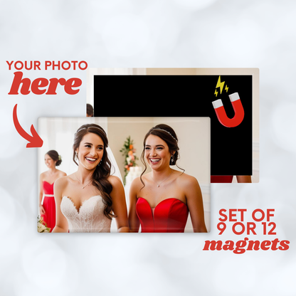 2x3" Rectangle Custom Photo Fridge Magnets – Personalized Picture Magnet Set (9 or 12 Pack)