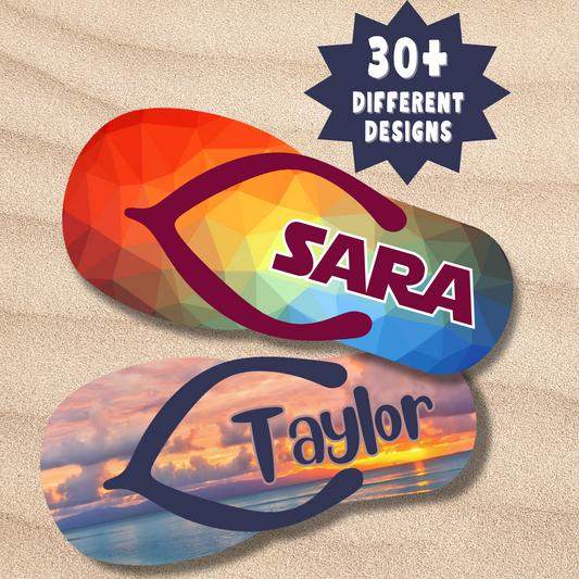 Flip Flops - Personalized Cruise Door Magnet with Custom Text for Royal Caribbean, Carnival, Disney and more