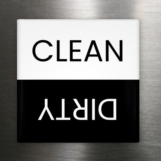 2x2" Clean Dirty Dishwasher Magnet – Rotating Square Kitchen Magnet (Multiple Colors & Font Options Available)
