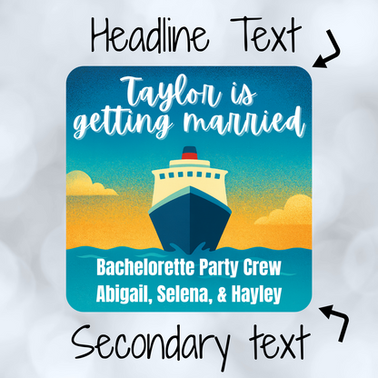 Sunset Sail - Personalized Cruise Door Magnet with Custom Text for Royal Caribbean, Carnival, Disney and more