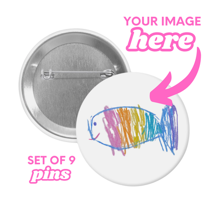 1.75" Round Custom Photo Pins (Set of 9)