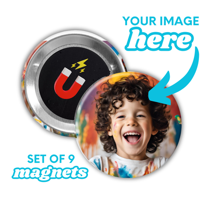 1.75" Round Custom Photo Magnets (Set of 9)